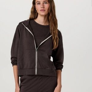 Vuori Brand New Halo Modern Full Zip Hoodie Java Heather XS